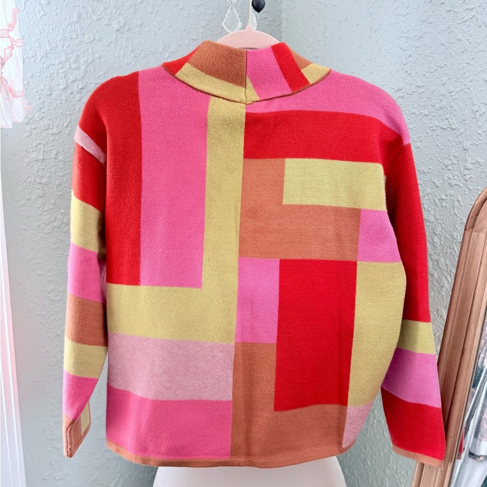 ivy jane Multicolor Colorblock Mock Neck Sweater - Pink, Lime, Brown, Cream - Picture 6 of 6